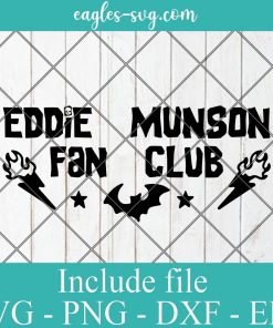 Eddie Munson Fan Club 80s Themed Svg, Png, Cricut & Silhouette