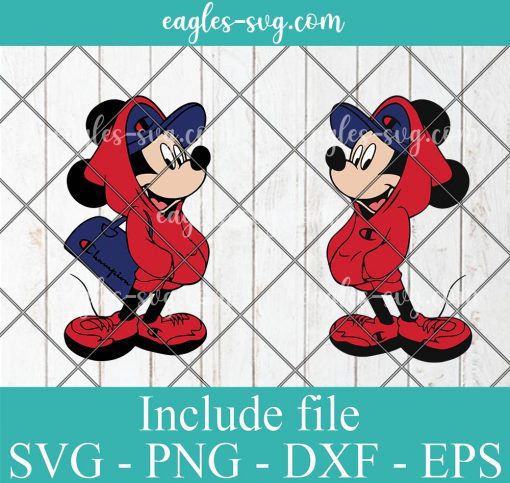 Fashion Disney Mickey and Minnie Mouse Champion Luxury Brand Svg, Png, Cricut & Silhouette