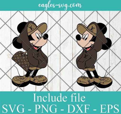 Fashion Disney Mickey and Minnie Mouse LV Louis Vuitton Luxury Brand Svg, Png, Cricut & Silhouette