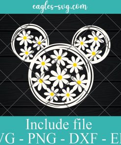 Mickey Flower Daisy Ears Disney Svg, Png, Cricut & Silhouette