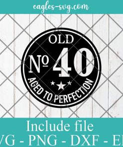 Old Number 40th birthday Aged to Perfection Svg, Png, Cricut & Silhouette