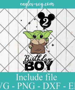Baby Yoda 2nd Birthday Svg, Birthday Boy Design Download