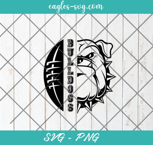 Bulldogs Mascot Half Football SVG PNG