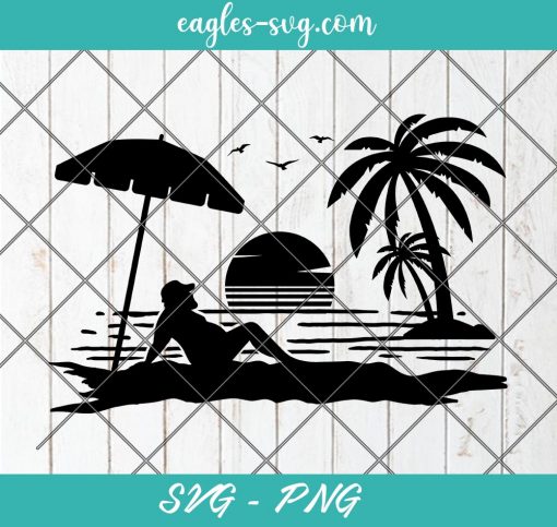 Dad Bod Vacation With Beach Scene Sunset Svg, Cut Files for Cricut & Silhouette, Png Digital File
