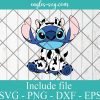 Disney Stitch Cow Svg, Png, Cricut & Silhouette, Layered by colour Svg