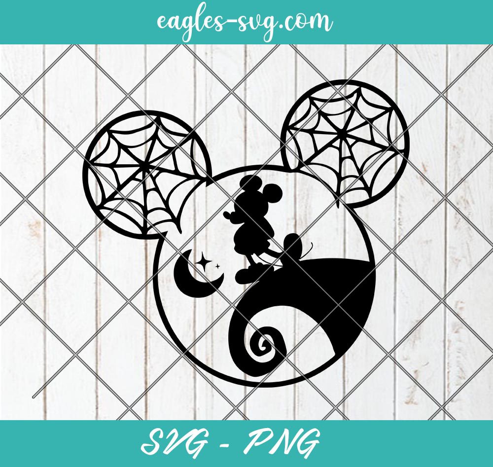 Halloween Mickey Mouse Ears Scene Nightmare Before Christmas Svg, Cut Files for Cricut & Silhouette, Png Digital File