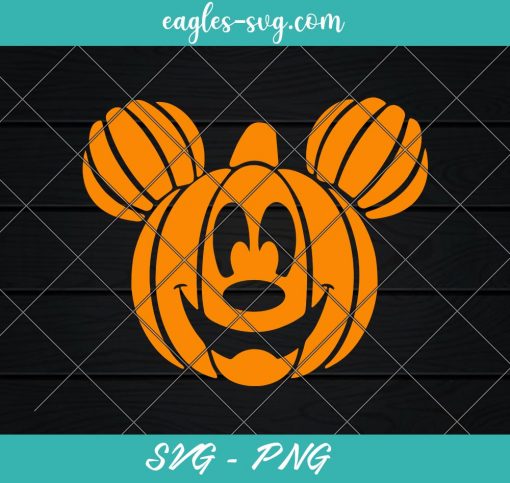 Halloween Pumpkin Mickey Mouse Head Svg, Cut Files for Cricut & Silhouette, Png