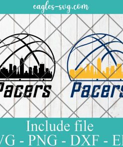 Indiana Pacers City Skyline Svg, Indianapolis City Indiana Skyline Svg, Basketball Svg, Png, Cricut & Silhouette