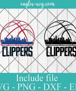 Los Angeles Clippers City Skyline Svg, Los Angeles City California Skyline Svg, Basketball Svg, Png, Cricut & Silhouette