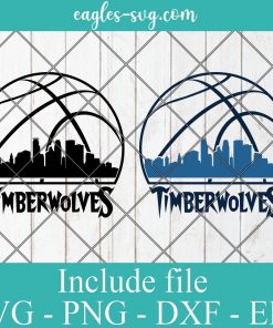 Minnesota Timberwolves City Skyline Svg, Minneapolis City Minnesota Skyline Svg, Basketball Svg, Png, Cricut & Silhouette
