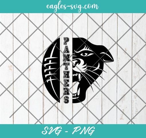 Panthers Football Mascot Hafl Svg, Cut Files for Cricut & Silhouette, Png