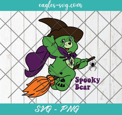 Spooky Bear Halloween Care Bear 90s cartoon Svg, Cut Files for Cricut & Silhouette, Png