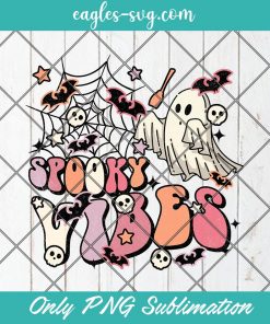 Spooky Vibes Retro Halloween PNG Sublimation Design