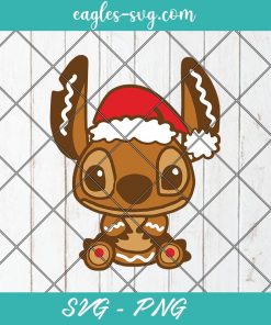 Stitch Gingerbread Cookie Christmas Svg, Cut Files for Cricut & Silhouette, Png