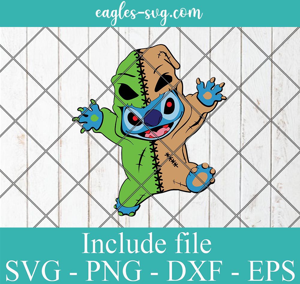 Stitch oogie boogie Blue Alien and Sack Svg, Halloween, Layered Svg, Png, Cricut & Silhouette