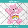 Swear Care Bear Pink with Rainbow Fuck your fellings Funny Cartoon Svg, Cut Files for Cricut & Silhouette, Png
