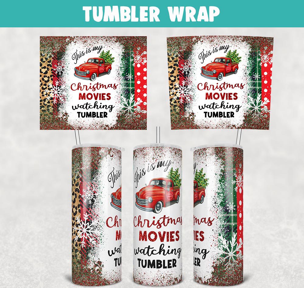 This Is My Christmas Movies Watching Tumbler 20oz Skinny Tumbler Sublimation Design (Straight&Tapered) PNG Files
