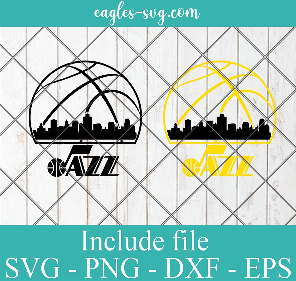 Utah Jazz City Skyline Svg, Salt Lake City Utah Skyline Svg, Basketball Svg, Png, Cricut & Silhouette
