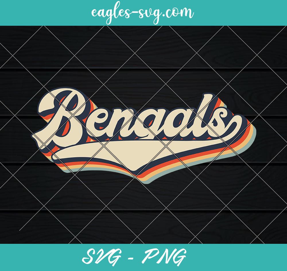 Bengals Sports Name Vintage Retro Svg, Cut Files, Png Sublimation, Clip Art