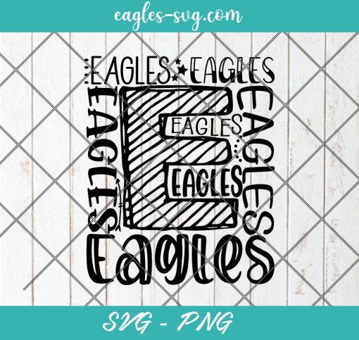 Eagles Typography svg, Eagles SVG, Eagles School Spirit svg, Eagles Mascot Svg, Cut Files for Cricut & Silhouette, Png, Clip Art