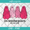 Ghosts On Wednesdays we wear pink Svg, Mean Girl Svg, funny halloween Svg, Cut Files for Cricut & Silhouette, Png, Clip Art