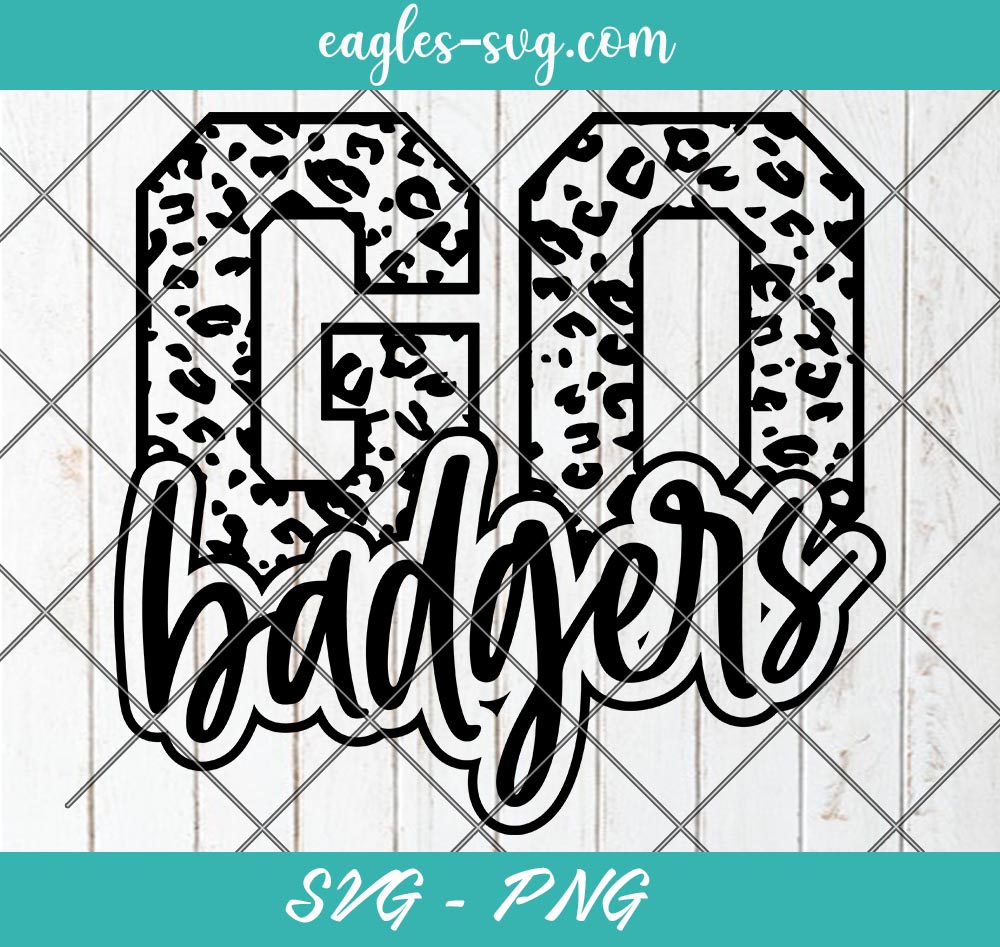 Go Badgers Leopard SVG, Badgers Cheer Mom Svg, Custom Mascot Svg, Cut Files for Cricut & Silhouette, Png, Custom Color Change