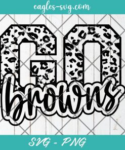 Go Browns Leopard SVG, Browns Football Svg, Custom Mascot Svg, Cut Files for Cricut & Silhouette, Png, Custom Color Change