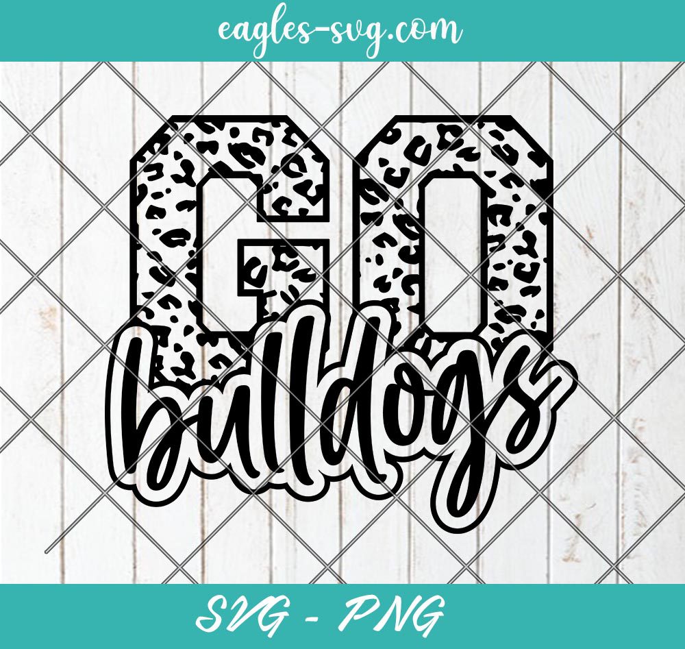 Go Bulldogs Leopard SVG, Bulldogs Cheer Mascot Svg, Custom Mascot Svg, Cut Files for Cricut & Silhouette, Png, Custom Color Change