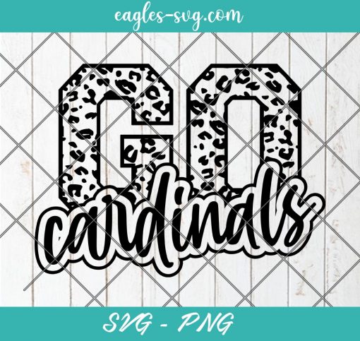 Go Cardinals Leopard SVG, Cardinals Football Svg, Custom Mascot Svg, Cut Files for Cricut & Silhouette, Png, Custom Color Change