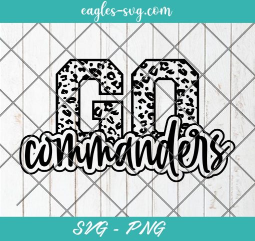 Go Commanders Leopard SVG, Commanders Football Svg, Custom Mascot Svg, Cut Files for Cricut & Silhouette, Png, Custom Color Change