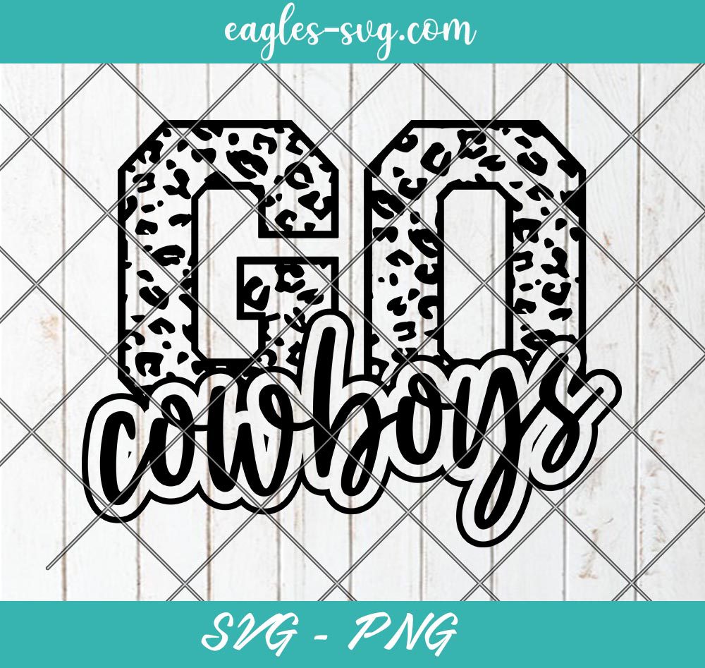 Go Cowboys Leopard SVG, Cownboys Football Svg, Custom Mascot Svg, Cut Files for Cricut & Silhouette, Png, Custom Color Change