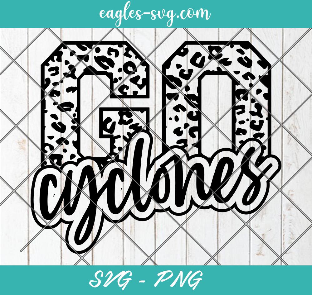 Go Cyclones Leopard SVG, Cyclones Cheer Mom Svg, Custom Mascot Svg, Cut Files for Cricut & Silhouette, Png, Custom Color Change