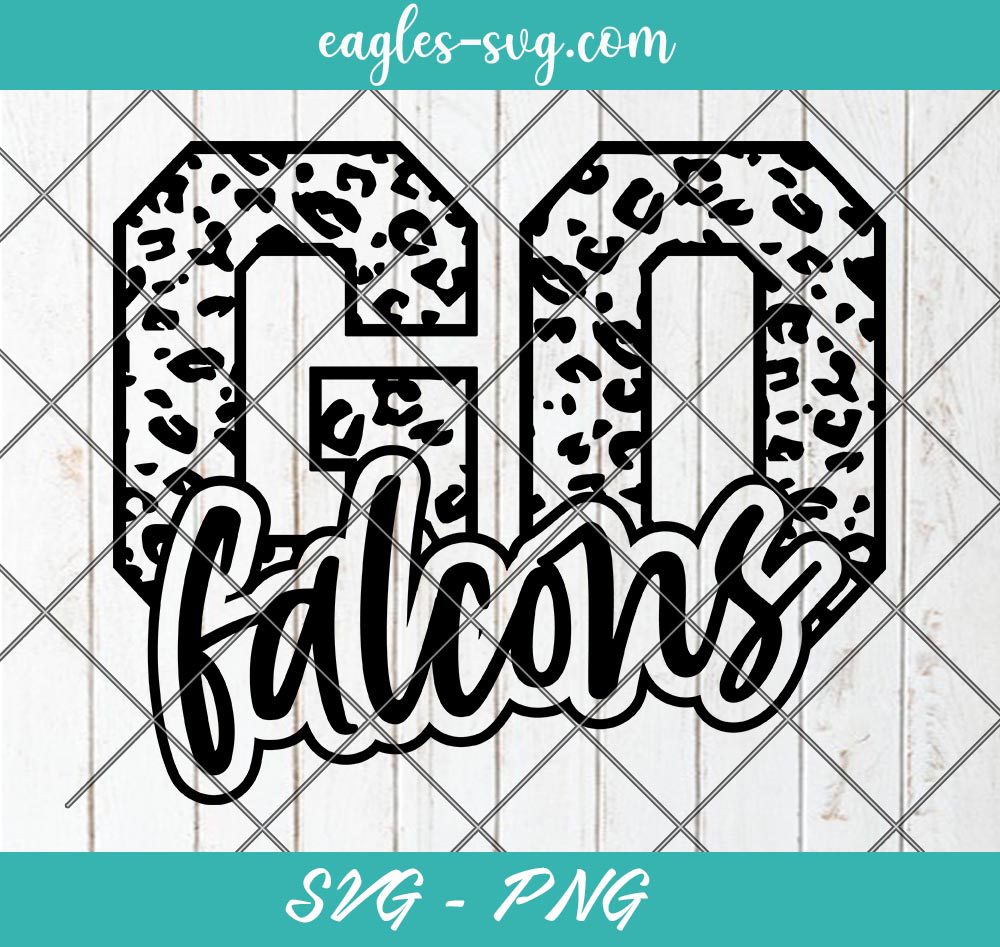 Go Falcons Leopard SVG, Falcons Football Svg, Custom Mascot Svg, Cut Files for Cricut & Silhouette, Png, Custom Color Change