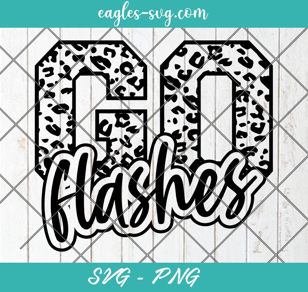 Go Flashes Leopard SVG, Flashes Cheer Mom Svg, Custom Mascot Svg, Cut Files for Cricut & Silhouette, Png, Custom Color Change