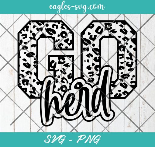 Go Herd Leopard SVG, Herd Cheer Mom Svg, Custom Mascot Svg, Cut Files for Cricut & Silhouette, Png, Custom Color Change