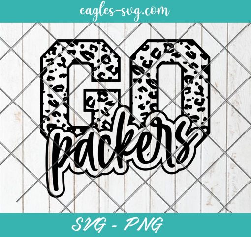 Go Packers Leopard SVG, Packers Football Svg, Custom Mascot Svg, Cut Files for Cricut & Silhouette, Png, Custom Color Change
