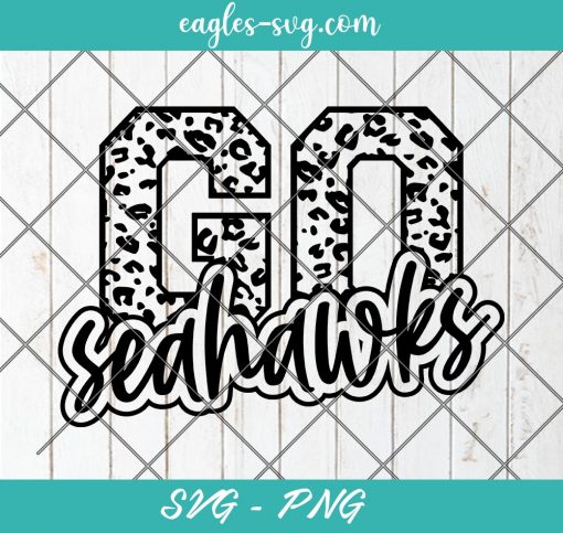 Go Seahawks Leopard SVG, Seahawks Football Svg, Custom Mascot Svg, Cut Files for Cricut & Silhouette, Png, Custom Color Change