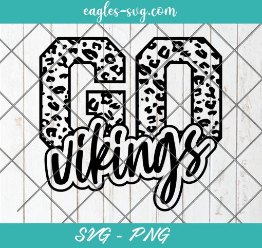 Go Vikings Leopard SVG, Vikings Football Svg, Custom Mascot Svg, Cut Files for Cricut & Silhouette, Png, Custom Color Change