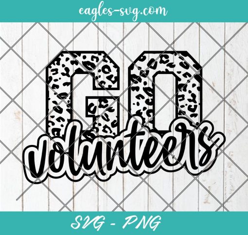 Go Volunteers Leopard SVG, Volunteers Cheer Mascot Svg, Custom Mascot Svg, Cut Files for Cricut & Silhouette, Png, Custom Color Change