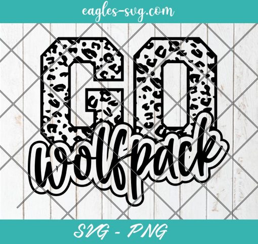 Go Wolfpack Leopard SVG, Wolfpack Cheer Mascot Svg, Custom Mascot Svg, Cut Files for Cricut & Silhouette, Png, Custom Color Change
