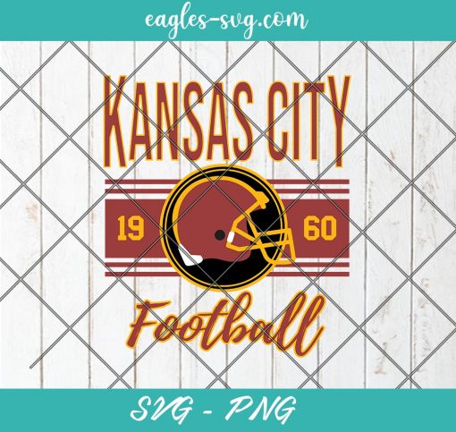 Kansas City Football Retro Svg, Vintage Kansas City Svg, Cute KC Football 1960 Svg, KC 90s Svg, Cut Files for Cricut & Silhouette, Png, Clip Art