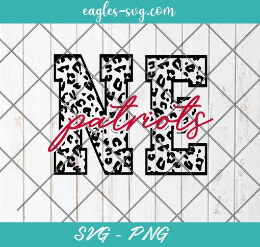 NE Patriots Leopard Print SVG, NE Leopard Svg, New England Patriots Svg, Cut Files for Cricut & Silhouette, Png, Clip Art
