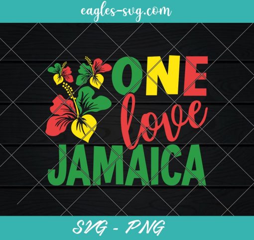 One Love Jamaica SVG, Love Jamaica African American Proud Black History Month Svg, Cut Files for Cricut & Silhouette, Png
