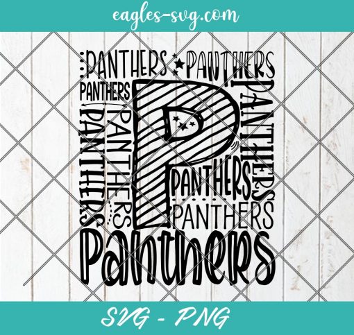 Panthers Typography svg, Panthers SVG, Panthers School Spirit svg, Panthers Mascot Svg, Cut Files for Cricut & Silhouette, Png, Clip Art