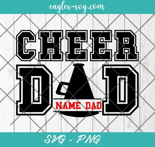 Split Monogram Cheer Dad SVG, Football Cheerleader Dad Svg, Cut Files for Cricut & Silhouette, Png, Clip Art