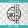 Volleyball Split Monogram SVG, Volleyball Name and Numbers Custom Svg, Cut Files for Cricut & Silhouette, Png