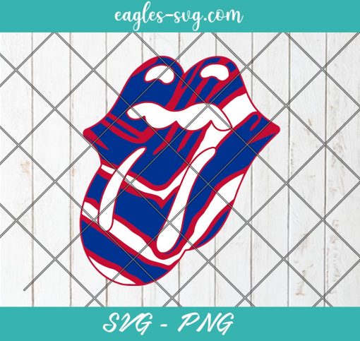 Zubaz Tongue Blue and Red SVG, Buffalo Bills Rolling Stones Svg, Cut Files for Cricut & Silhouette, Png