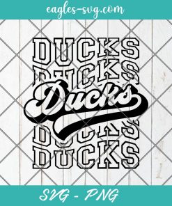 Ducks Echo Svg, School Spirit Retro Svg, Mascot Pride, Ducks Stacked Svg, Cut Files for Cricut & Silhouette, Png, Custom