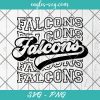 Falcons Echo Svg, School Spirit Retro Svg, Mascot Pride, Falcons Stacked Svg, Cut Files for Cricut & Silhouette, Png, Custom