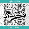 Indians Echo Svg, School Spirit Retro Svg, Mascot Pride, Indians Stacked Svg, Cut Files for Cricut & Silhouette, Png, Custom